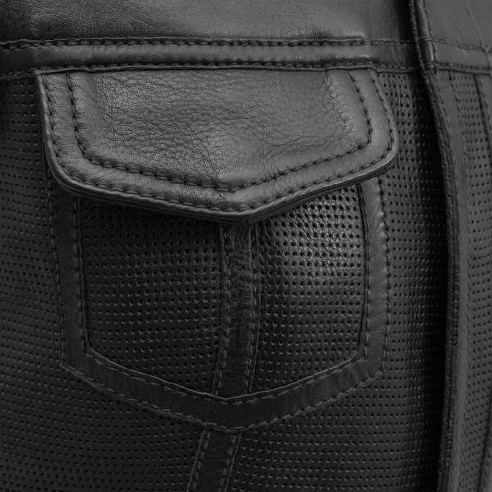 Jessica Perforated Women's Club Style Motorcycle Leather Vest